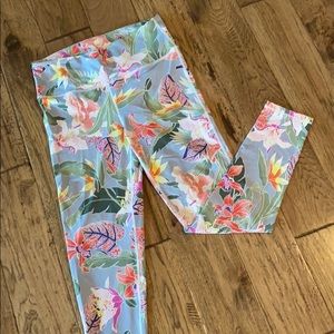 Floral athletic leggings yoga pants